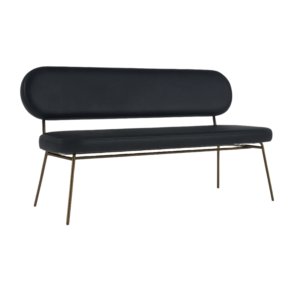 Bancheta piele AMO culoare NEGRU