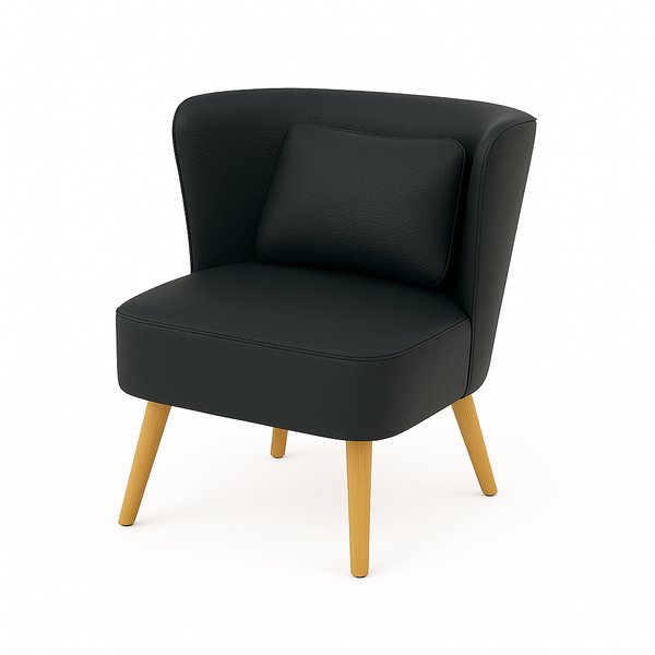 Fotoliu piele NEAGRA | model INA