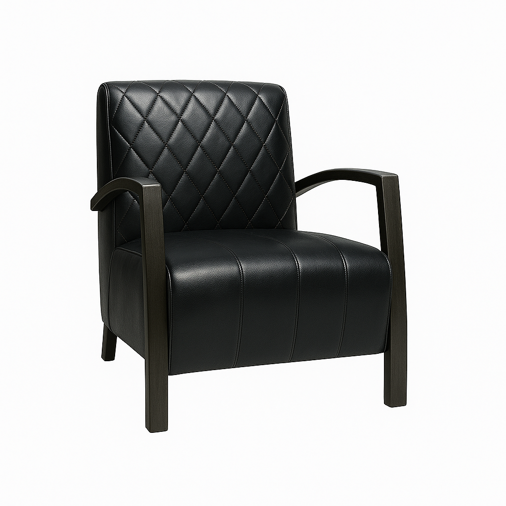 Fotoliu piele NEAGRA | model DIAMOND