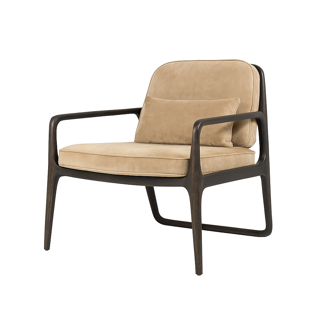 Fotoliu catifea EMBERTO culoare BEJ