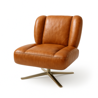 Fotoliu piele PUFI culoare MARO DESCHIS