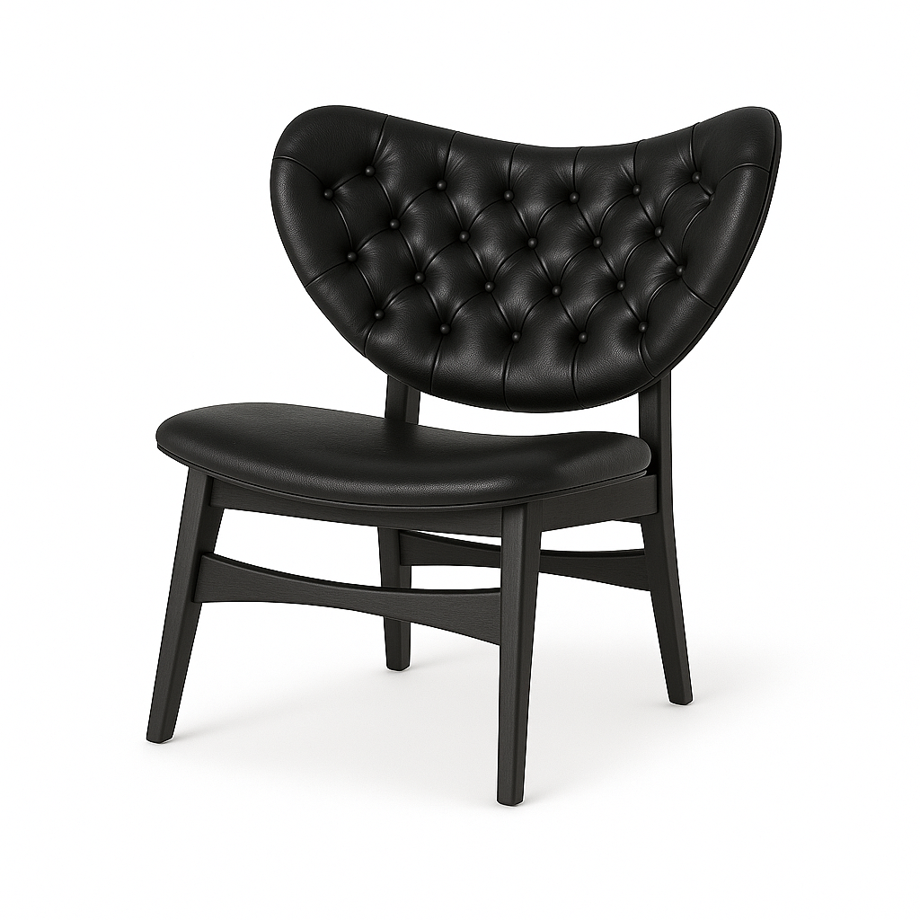 Scaun tip fotoliu piele NEAGRA | model SAMUEL