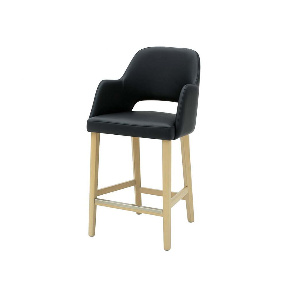 Scaun bar piele naturala BEJ | model APRIL