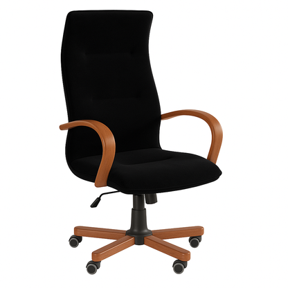 Scaun birou catifea NEAGRA | model OMEGA P