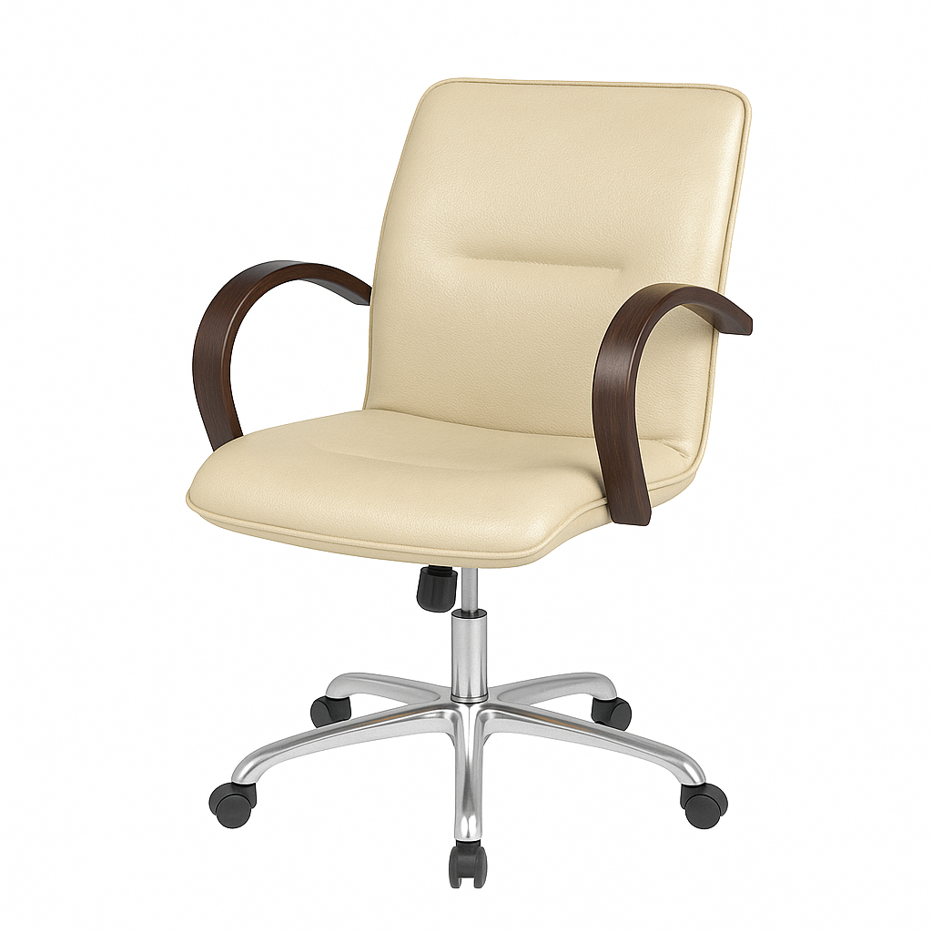 Scaun birou piele BEJ | model OMEGA O