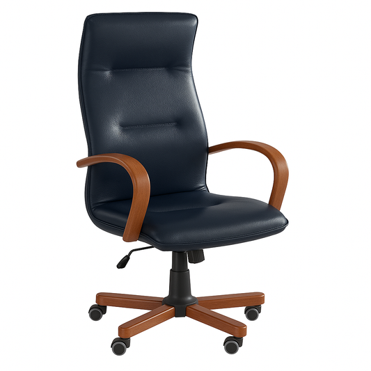 Scaun ergonomic piele ALBASTRA | model OMEGA P