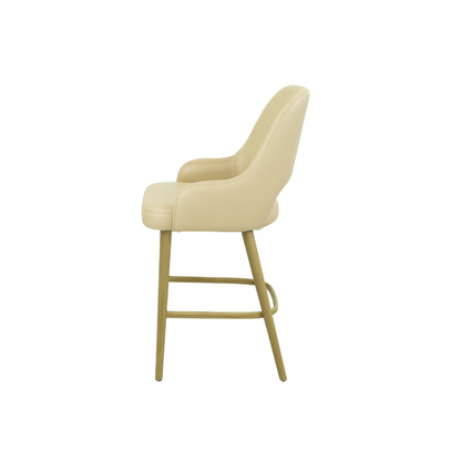 Scaun bar piele naturala BEJ | model HUGO